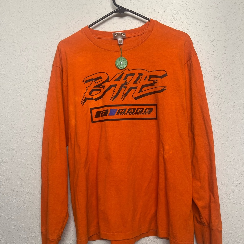 Bape Motor Sport L/S - Orange - Large
